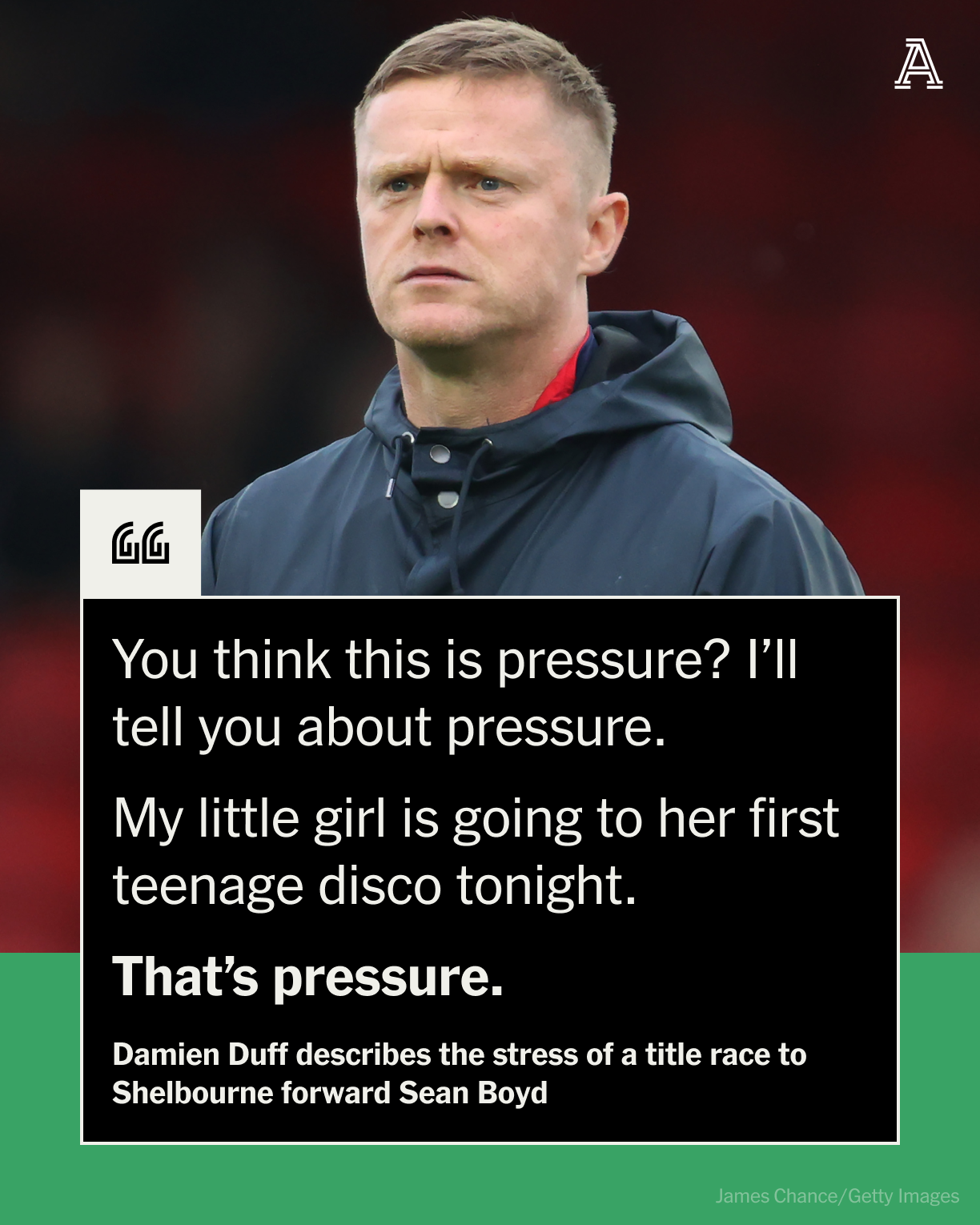 Damien Duff, the manager: Only Fools and Horses, a teenage disco and one win from a first title